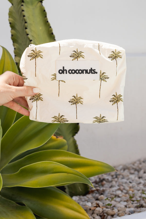 Medium Beach Pouch - LA Palms - oh coconuts.