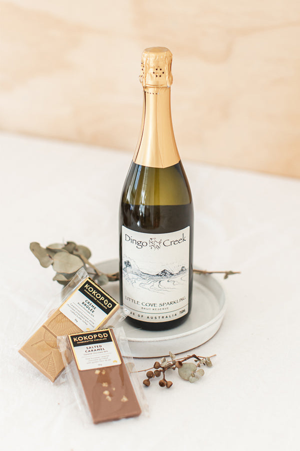 Noosa Gift Co. Thank You Gift Box, Sparkling Wine and Chocolate
