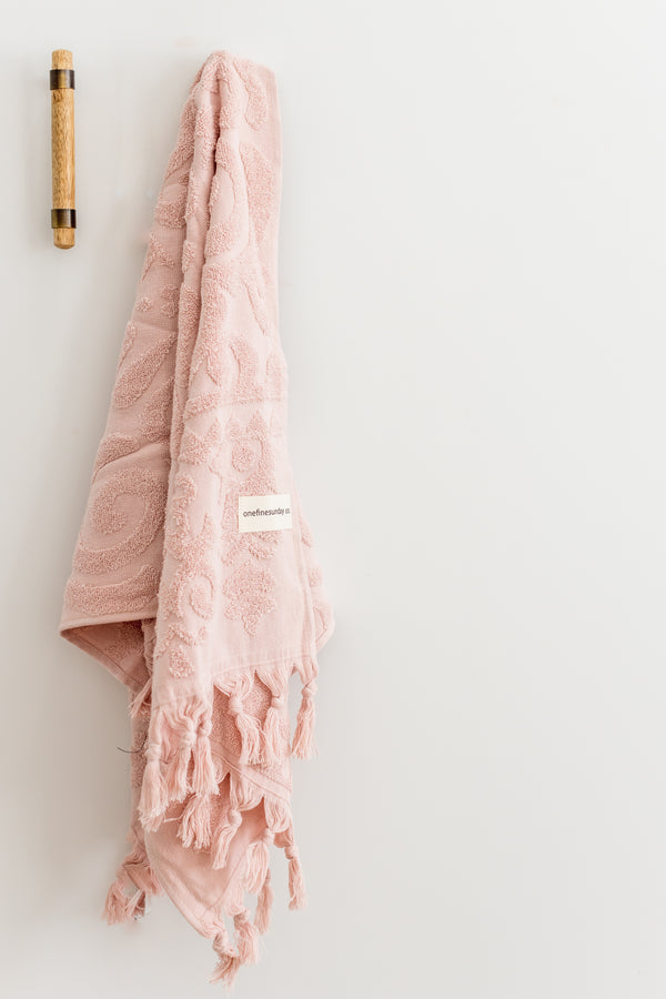 One Fine  Sunday Retro inspired hand towel Dusty Pink