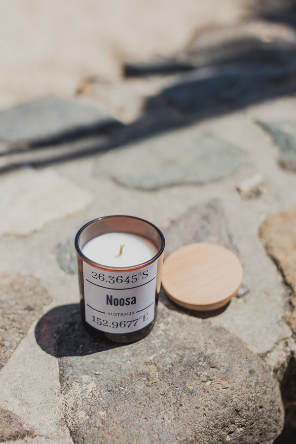Noosa destination candle Coconut & Lemongrass Candle (small) by True North Candle Collective