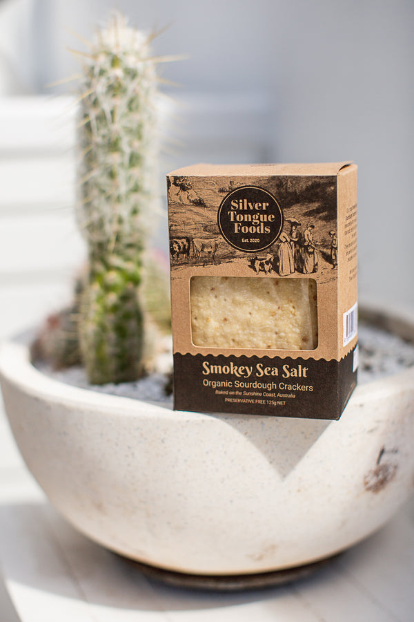 Silver Tongue Foods Smokey Sea Salt Sourdough Crackers 125g